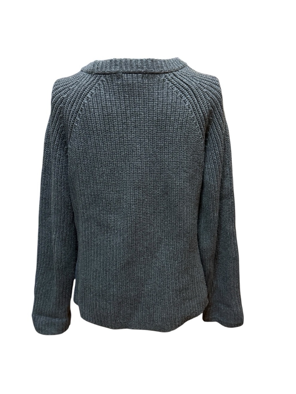 Quince Dark Charcoal Organic Cotton Ribbed Crewneck Sweater - Picture 4 of 7